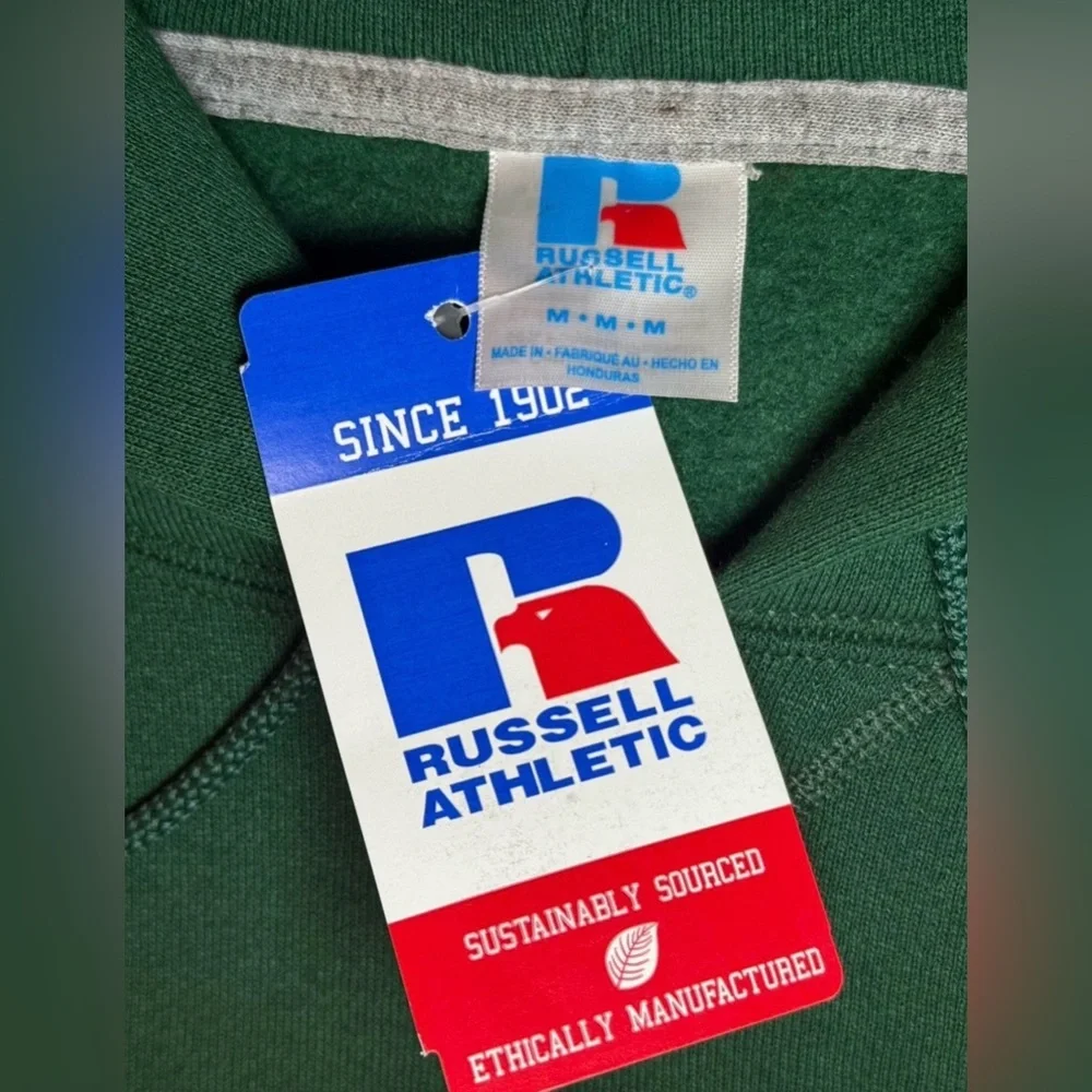 NWT Miami Hurricanes Hoodie Mens Sz M Embroidered Green NCAA Russell Sweatshirt - Picture 9 of 12